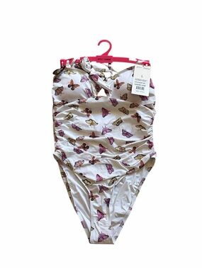 New Betsey Johnson  Butterfly One Piece Swimsuit & Skirt XL